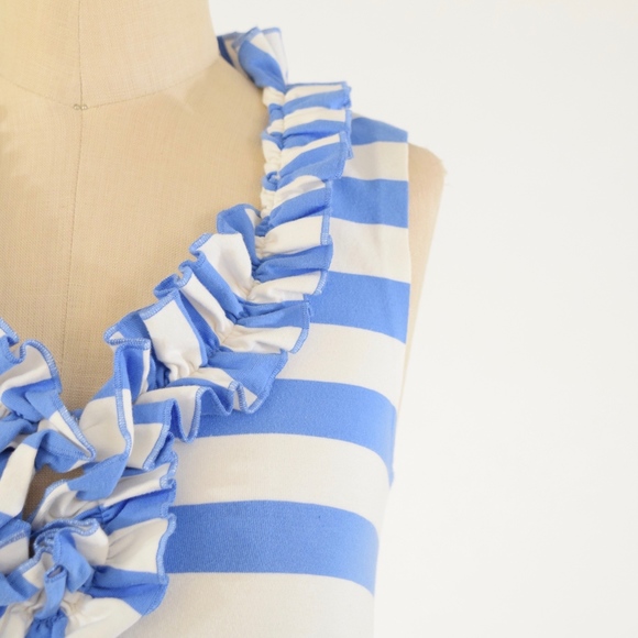 Kate Spade Blue Striped Cotton Shift Dress - Picture 2 of 6